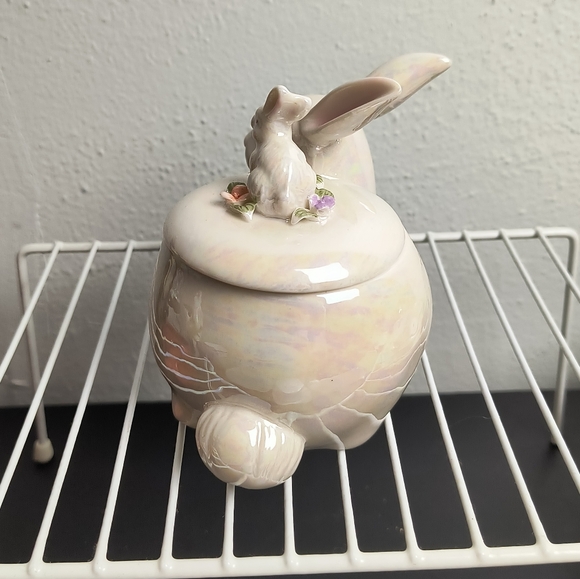Easter Bunny Candy Nut Dish Ceramic White - Picture 6 of 13